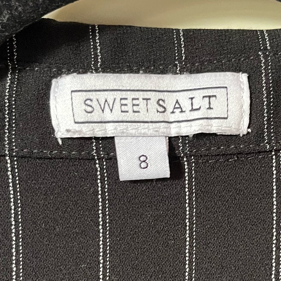 A beautiful pinstripe top by SweetSalt, black with a white pinstripe pattern. - Picture 3 of 3